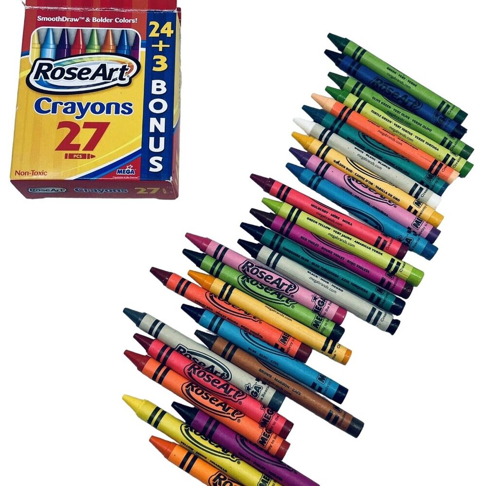 RoseArt Mega Crayons Bonus 27  Smooth Draw Color Discontinued Rose Art - Picture 3 of 14